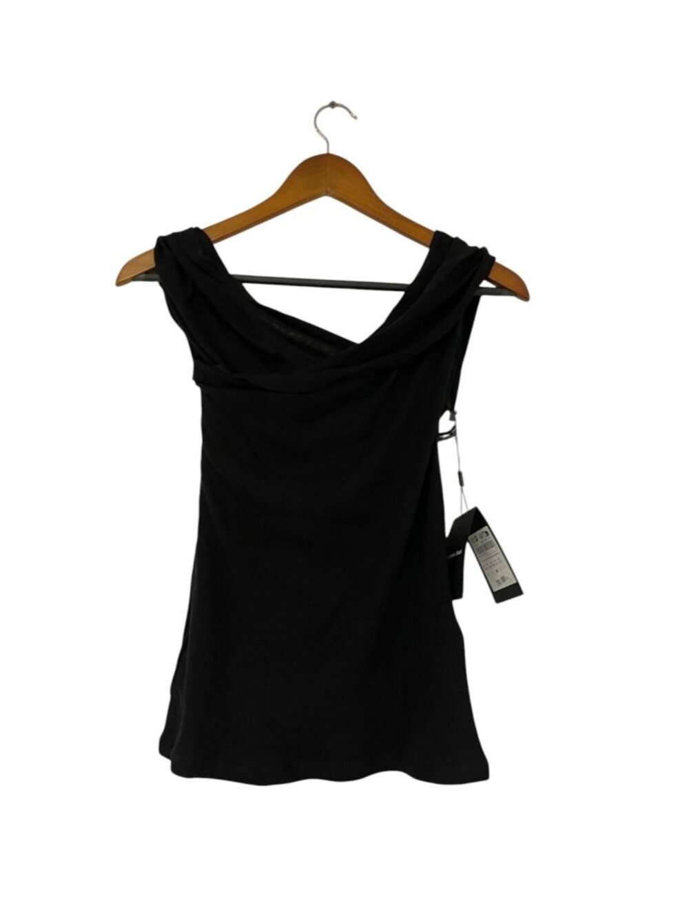 Massimo Dutti Womens Tank Top Medium Black Cowl Neck Sleeveless 6821/763 NWT